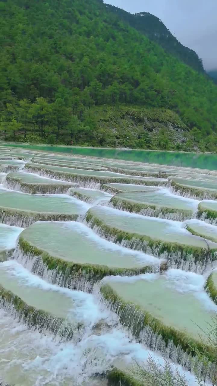 山脚下有巨大的岩石和茂密的冷杉树林，充满了生机，就像一名年轻的少年。而快到雪山的顶部，却是一片白皑皑的积雪，就像到了冰雪王国。#玉龙雪山